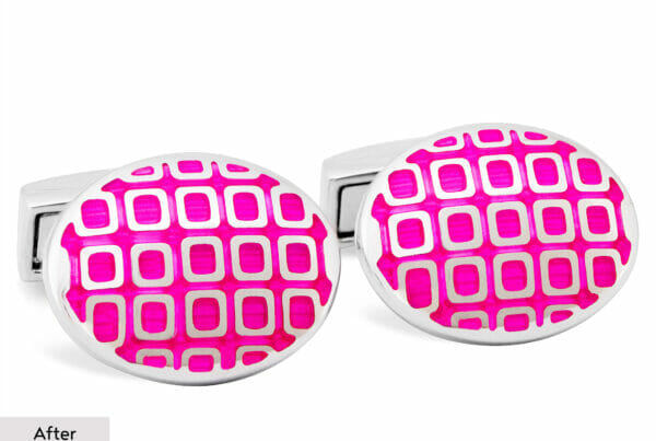 Pink Cufflinks With Pattern After Image Editing