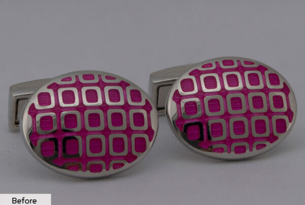 Pink Earring With Pattern Before Image Editing