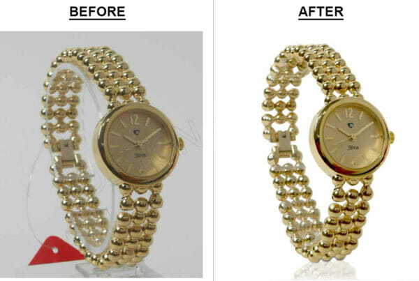 Female Golden Wristwatch Product Image Editing