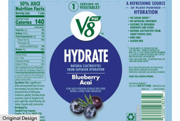 Blueberry Acai Fruit Juice Label For Product Mock-up