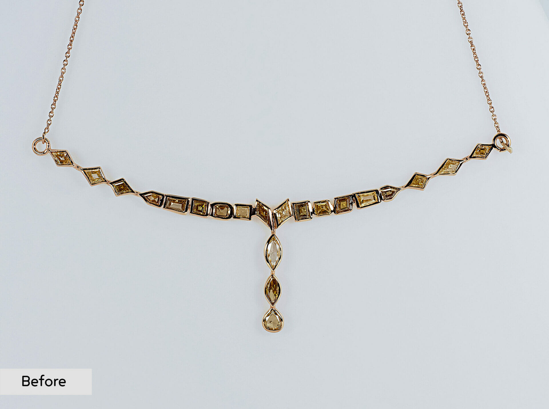 Gold Necklace Image Raw Before Editing